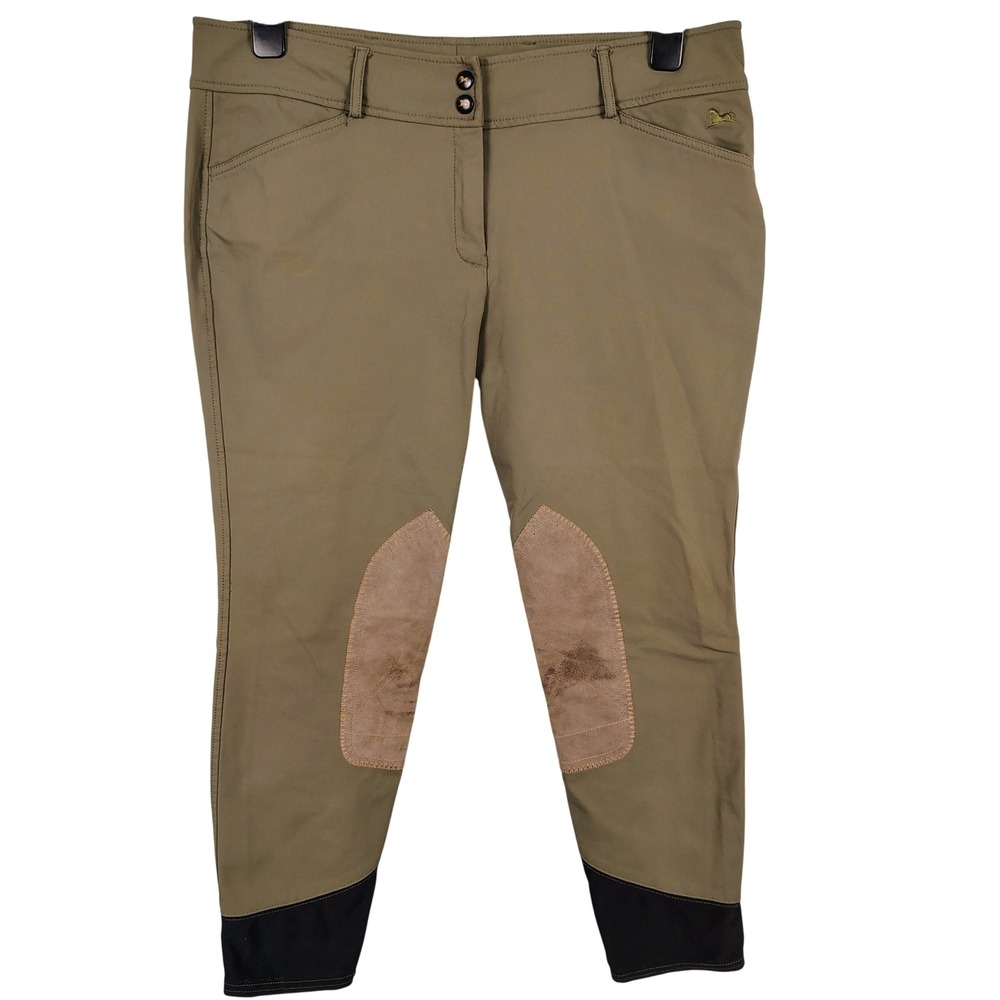 RJ Classics Womens SZ 34R Gulf Breeches Olive Green Nylon Equestrian Gorpcore